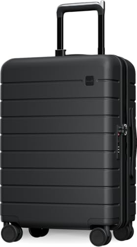 LUGGEX Carry On Luggage,HUP3 Accelerate Access with DiHook, Handy Pouch, 20 inch Hard Shell Suitcases with Spinner Wheels, Non Expandable(EX-Enhance,Reef Black,20 Inch,37L)