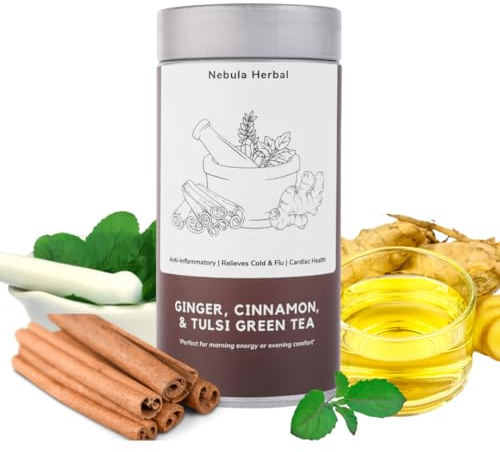 Digestive and Immunity herbal Tea-Flavour: Ginger, Cinnamon & Tulsi, 25 tea bags- Luxurious Packaging for Gifting & Personal Use Premium STGFOP Grade Green Tea eco-friendly Box