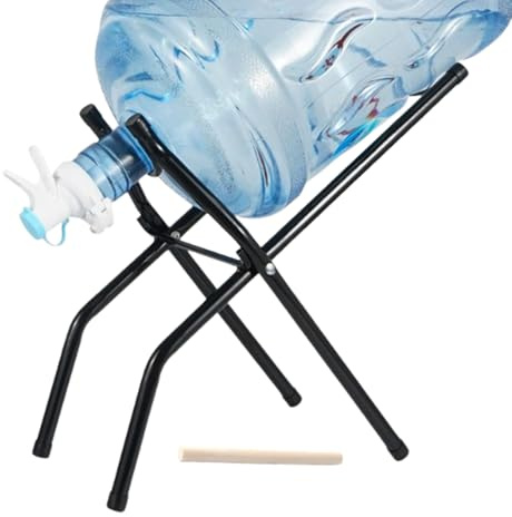 Tuxxjzm Water Jug Holder | Water Dispenser Rack | Foldable Organizer with Spout and Crowbar, Space Saving Storage Stand for Home Kitchen