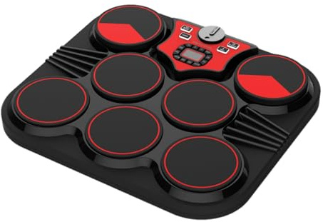 Drum Set, Tabletop Electronic Drum USB 7 Pads Tragbares -Set mit Eingebauten Lautsprechern Elektrische - mit 2 Drumsticks Fußpedalen Elektrisches Kit für Anfänger