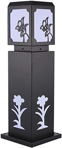MYUYEE Lampada a Colonna Europea lampione Lampada da Esterno Lampada da Giardino Lanterna Lampada a Colonna in Alluminio e Vetro Lampada da Tavolo Impermeabile,