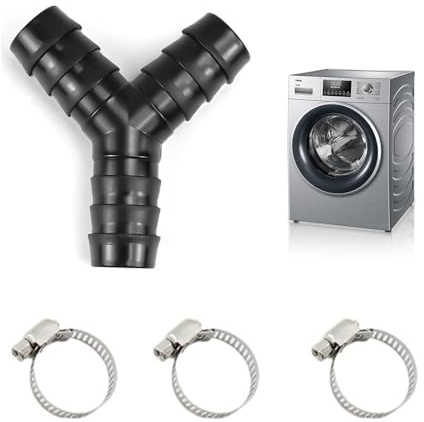 3-Wege Y-Verteilerstück Schlauchverbinder 1 Stück Y Verteiler 19mm Weiß für Waschmaschine Geschirrspüler Trockner Wasseranschluss Abfluss Küche Bad Hausinstallation Camping flexibel
