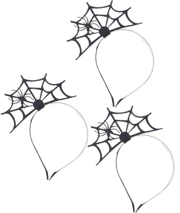 Gogogmee 3 Stück Halloween Spinnennetz Haarband Cosplay Haarreif Spinnen Stirnband für Kostümpartys und Halloween