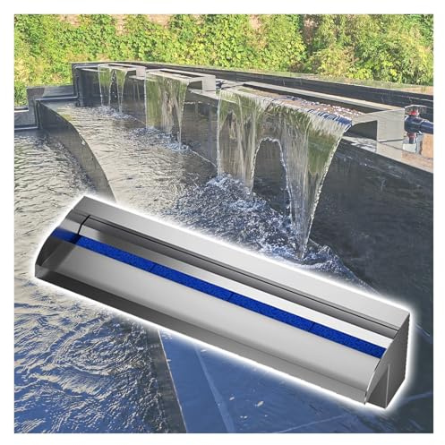 Generisch Edelstahl-Einbaubrunnen für Pools und Koiteiche, 71 cm (28 Zoll) Wasserspiel mit Filterwatte, silberner Wandbrunnen, Gartendekoration