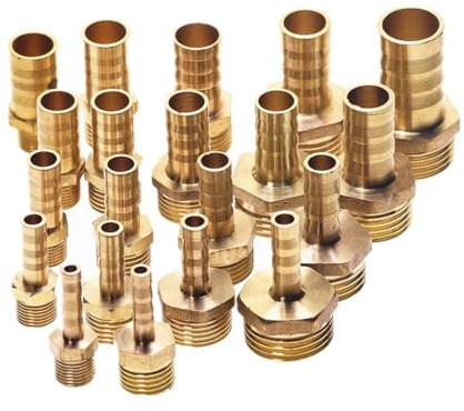 8mm-12mm Brass Pipe Fitting Hose Tail 1/8 1/4 1/2 BSP Male Connector Joint Copper Pipe Coupler,1/2,14mm Bard Plumbing Fittings