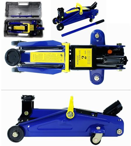 Wagenheber hydraulisch 2t (135-320mm Hubhöhe), für Werkstatt und Hobby, Profi Rangierwagenheber hydraulischer 360° Rollen Heber Unterstellbock, bis 2.000 kg Tragkraft