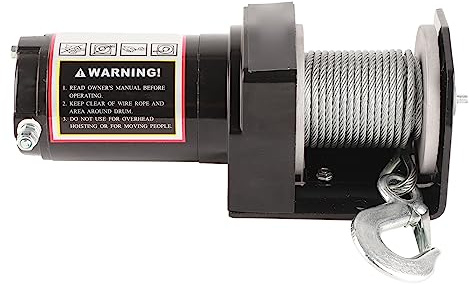 AKLOSIPY Electric Power Tow Winch with Remote Control Low Noise DC 12V 2500lb for ATV UTV –, Versatile, and Efficient