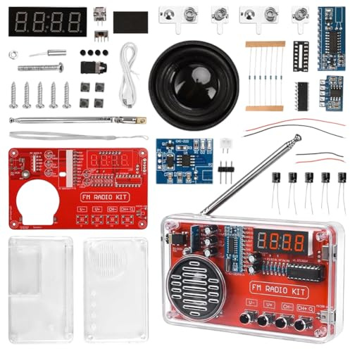 Kit d'exercices de soudure électronique avec radio numérique et écran, kit de construction électronique DIY avec module de charge pour débutants, étudiants et formation STEM - Kit d'apprentissage