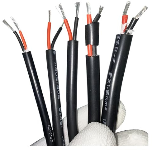 Extra Soft Silicone Cable High Temperature Resistant 2-core Wire YGC Multi-core Power Information Sheath Line(1m,2core 0.75mm2 18AWG)