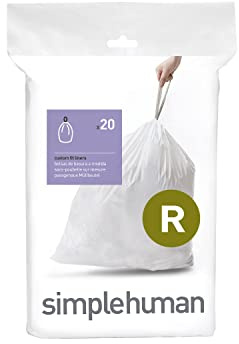 simplehuman CW0201 code R Custom Fit Bin Liners, White Plastic (Pack of 20 Liners)