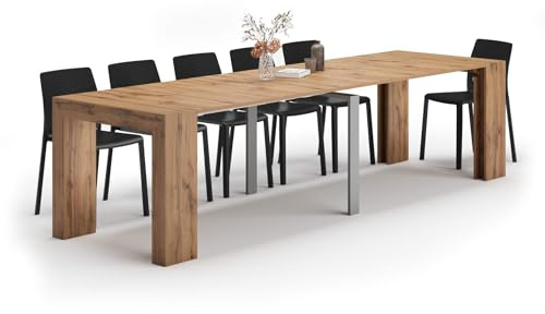 Mobili Fiver, Angelica Extendable Console Table, 45(305) x90 cm, Rustic Oak, Made In Italy