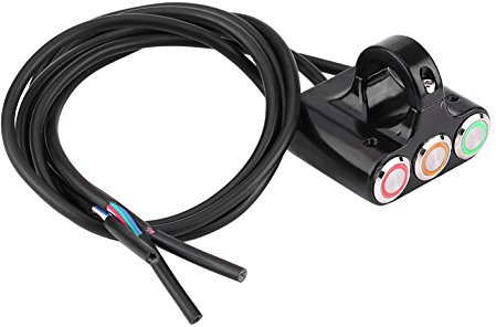 Keenso Motorrad Lenkerschalter, Motorrad 22mm Lenker Scheinwerfer/Gefahrbremse/Nebelscheinwerfer Schalter Ein/Aus-Schalter mit LED-Licht Autoschalter