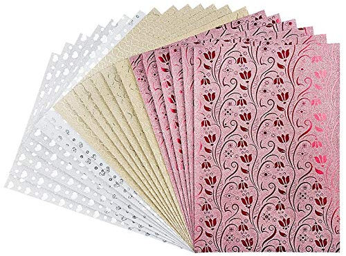 Ideen mit Herz Effekt-Karton | Glitzer-Mix | DIN A4 | 3 verschiedene Designs | 20 Stück