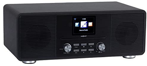 OneConcept Reproductor de CD Player Dab Portátil, Radio, FM/Dab/Dab+ con Bluetooth + AUX Estéreo, Discman Pantalla HCC, Mando, Reloj Despertador, MP3 y Streaming, Radio CD Casa, Alimentación Cable