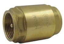 Clapet anti retour à ressort avec obturateur laiton, modèle compact - Ø 3/4'' x Lg : 52mm x Ø ext : 36.5mm
