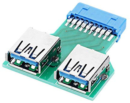 Chenyang Adaptador USB 3.0 de 20 pines para placa base USB 3.0 tipo A hembra a convertidor de placa base