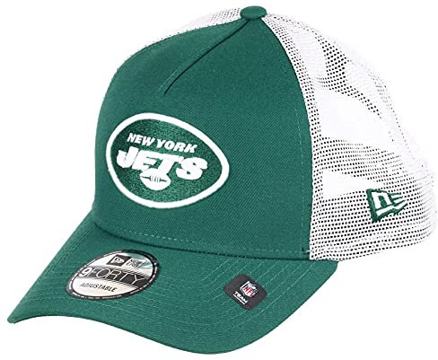 New Era New York Jets NFL White Mesh Trucker 9Forty A-Frame Trucker Cap - One-Size
