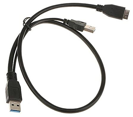 ISTARCOMPUTER Câble Y USB 3.0 Mâle A vers Micro USB 3 avec Alimentation pour Disque Dur Externe 2,5