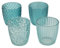 Boltze Windlicht Set Marilu 4-teilig (Blau, Deko-Gläser für Kerzen/Teelichter, Kerzenständer ø 8 cm, Verschiedene Muster, Form rund, Teelichthalter) 2019848, Normal