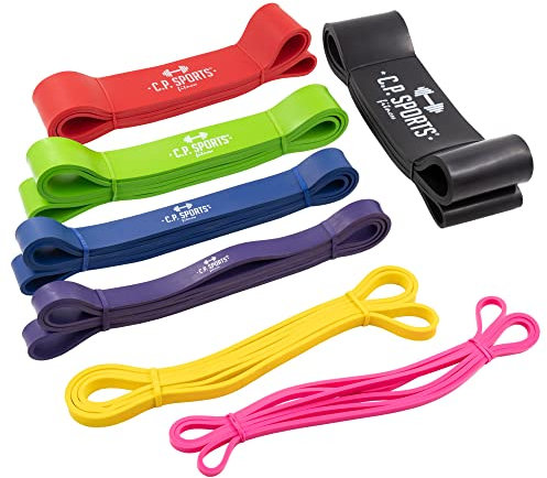C.P.Sports Resistance Band - Widerstandsbänder/Fitnessbänder aus 100% Latex | Gummiband für Sport, Fitness, Gymnastik, Yoga, Krafttraining, Pull Up/Klimmzüge | ideal für Home Gym | BLAU