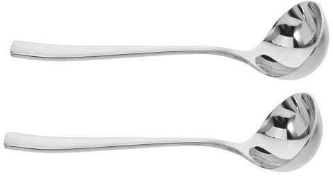 iplusmile 2pcs Stainless Steel Gravy Ladle Sauce Spoon Serving Ladle for Kitchen Use Salad Dressings Silver