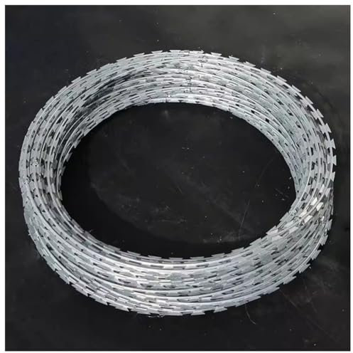 YSXXIAN Stacheldraht für Maschendrahtzäune, verzinkter Stahldraht, Stacheldrahtband, Ziehharmonikadraht, Doppelspirale, Anti-Kriech- und Diebstahlschutzbarriere (10 m)