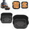 2PCS Silicone Air Fryer Liners for Ninja CRISPi Air Fryer FN101UKGY, Airfryer Silicone Liners for Ninja Crispi 4-in-1 Portable Glass Air Fryer Cooking System 3.8L & 1.4L