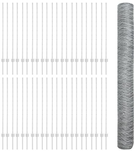 vidaXL Stängsel med stolpe Silver 1,2 x 100 m Stål, Justerbar utomhusavskiljare, modern trädgårdsgrind, hållbar avdelare, mångsidig privacypartition för bakgårdar
