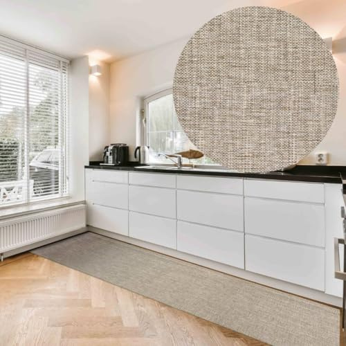 Profolio Küchenläufer rutschfest & waschbar - Moderner Küchenteppich in Beige - Teppich für Küche, Flur & Wohnzimmer - Weiche & langlebige Antirutschunterlage - Made in Germany - 200 x 52 cm