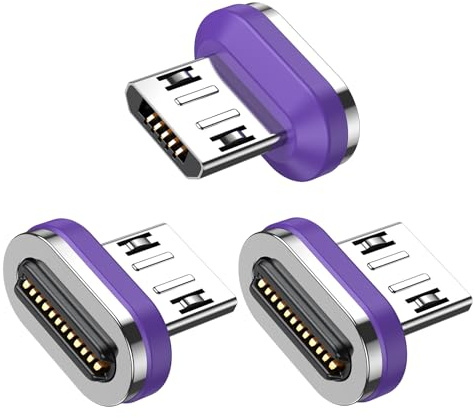 VAFOTON 24Pin Micro USB Magnetic Head (3Pcs), Compatible 24Pins Straight USB C Magnet Adapter/Compatible 24Pins 90 Grad USB C Magnet Adapter