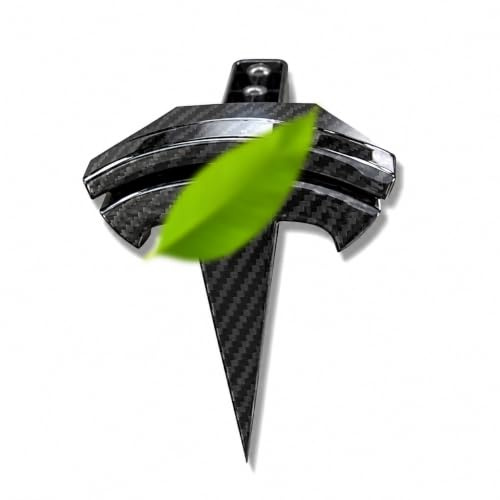 COOLKO Front Hood/Grille Bright Emblem Logo Compatible with Tesla Model X - Matte Carbon Fiber Pattern 1 Piece