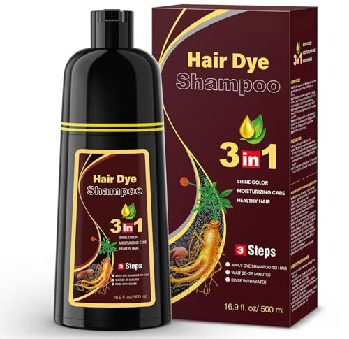 BOJICA 3 in 1 Dark Brown Hair Dye Shampoo for Gray Hair Coverage, Semi-Permanent Color Shampoo for Women & Men 400ML