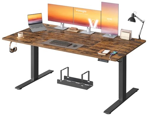 VASAGLE Höhenverstellbarer Schreibtisch, 180 x 80 cm, USB-C-Anschluss