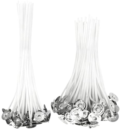 Stoppini per Candele, 50 Pezzi Stoppini di Naturali Candela, Stoppino in Cotone Naturale per Fabbricazione di Candele Candela Fai da Te, candele profumate e aromaterapia (10/15cm)