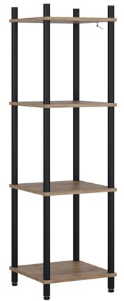 Vicco Eckregal Bivio, Goldkraft Eiche/Anthrazit, 30 x 102.5 cm | 4 Ablageflächen, zur Aufbewahrung in Ecken und einfachen Wandmontage