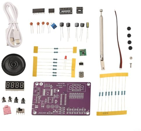 FM Radio DIY lödningssats, 87-108 MHz gör-det-själv FM-radio elektronisk högtalare lödning övningskit för nybörjare med justerbar kanal och volym (utan fodral)