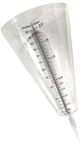 GLEAVI Pluviomètre Conique Transparent avec Échelle Lisible, Tube Pluviomètre en Plastique, Piquet de Mesure de Pluie Portable pour Jardin, Pelouse et Usage Agricole, Outil Mesure Pluie