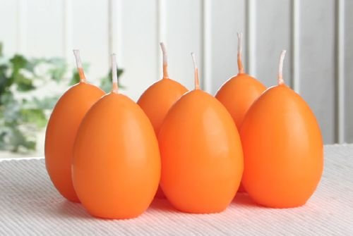 CandleCorner 6X Eikerzen, klein, ca. 6 x 4,5 cm, Hellorange