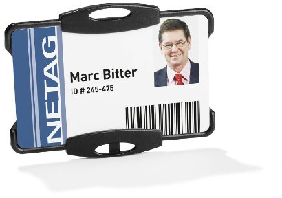 Durable Ausweishalter für 1 Betriebs-/Sicherheitsausweis, im Format 54 x 85 mm, Packung a 10 Stück, schwarz, 891801