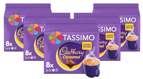 Tassimo Cadbury Caramel Hot Chocolate Pods x8 (Pack of 5, Total 40 drinks)