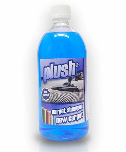 Plush Carpet Cleaner Solution, Pet Carpet Shampoo Spot Stain Remover 1L | New Carpet Scent - Powerful machine carpet shampoo that lifts deep dirt and stains, neutralises odours & leaves carpets fresh