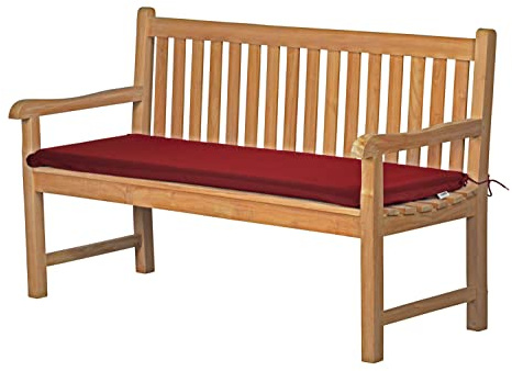 Kai Wiechmann Bankauflage Bankkissen Bankpolster Gartenbankauflage Polsterauflage Sitzauflage Sitzkissen Gartenbank 100 x 40 cm rot Bordeaux hochwertig Made in Germany