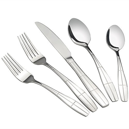 Eagrye 30 pièces Ensemble de couverts en acier inoxydable, Ensemble de produits en argent pour 6