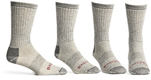 Ballston Medium Weight 86% Merino Wool Socks for Winter & Outdoor Hiking and Trekking - 4 Pairs for Men and Women, Lunar Gray, Medium