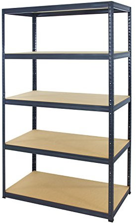MODO24 Metallregal Steck- Werkstatt- Lager- Schwerlastregal Helios 180x120x60cm VERZINKT oder viele Farben Tragkraft bis 400 Kg je Boden (HxBxT: 180x120x60cm, 5 Böden, 400 kg je Boden, GRAU)