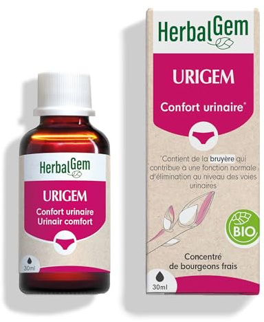 HerbalGem Urigem Bio Complexe Confort Urinaire 30 ml | Airelle, genévrier et bruyère pour favoriser le confort urinaire au quotidien. Extrait concentré, dès 13 ans.