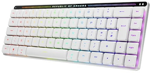 ASUS ROG Falchion RX Tastiera da gioco wireless compatta 65%, interruttori ottici RX rossi prelubrificati a basso profilo, schiuma ammortizzante in silicone, pannello touch, RGB, compatibile con Apple