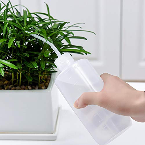 Austinstore Watering Bottle 500ML with Leak-Proof O-Ring for Indoor Plants Succulent Cactus Plastic Squeeze Water Can Long Nozzle Bend Mouth Waterer White