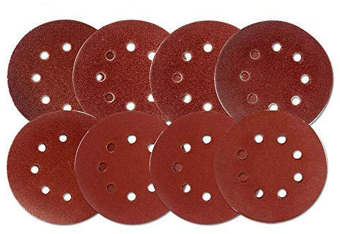 TOOLSTAR Lot de 10 disques abrasifs 125 mm grain 3000 Patins de ponçage à 8 trous pour ponceuse orbitale aléatoire