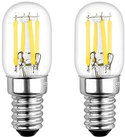 Akynite Glühbirne T22 E14 LED 3W Warmweiß 2700K, 250LM, AC 230V, Ersatz E14 25W Kühlschranklampe, COB Filament E14 Retro LED Klein für Salzlampe Nachtlicht, Nicht Dimmbar, 2er-Set